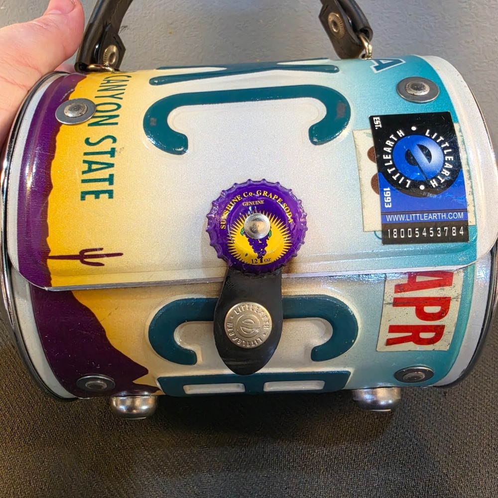 Rare Littlearth Cyclone Arizona Grand Canyon State License Plate Barrel Purse